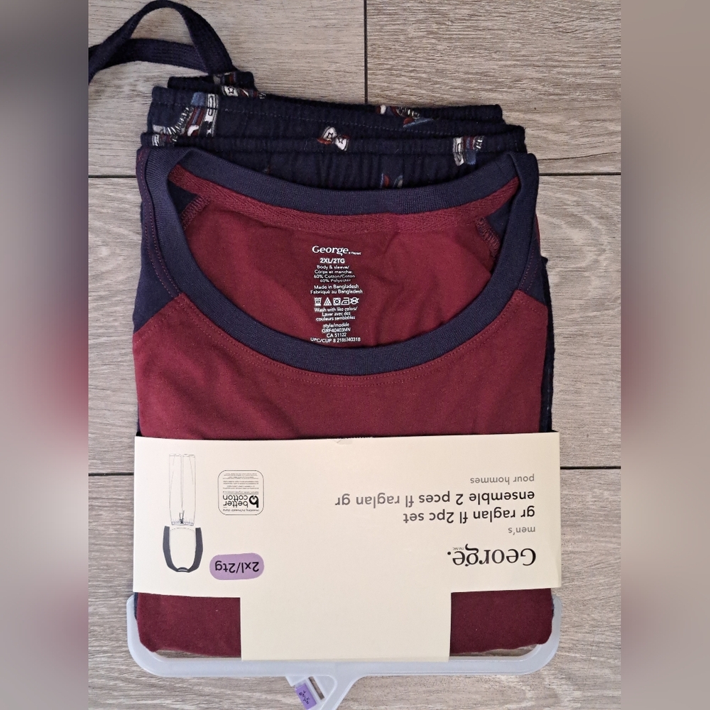 Brand New George Men's 2 Piece Flannel Long Sleeve Sleepwear